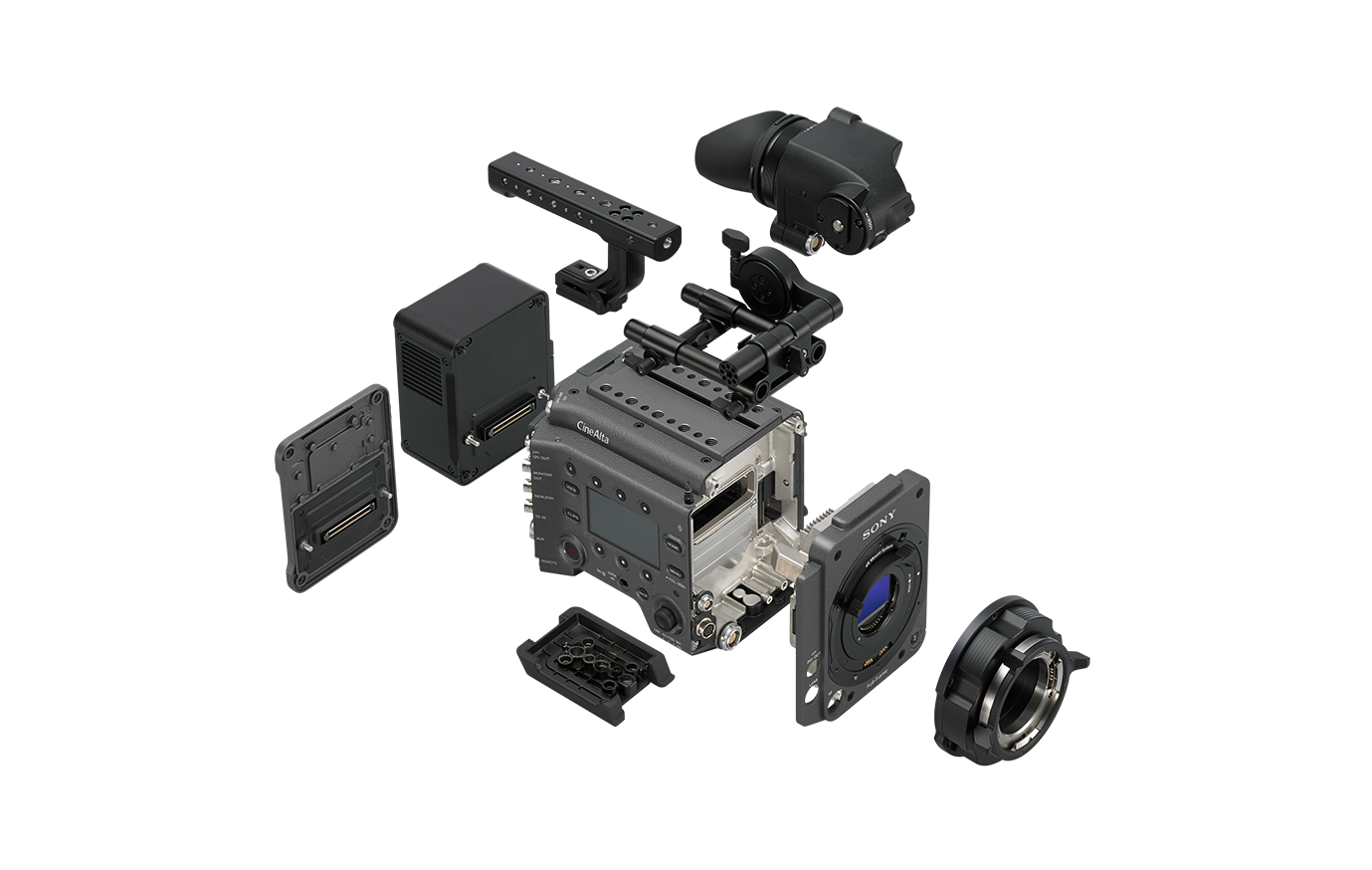 Exploded view of VENICE camera system components.