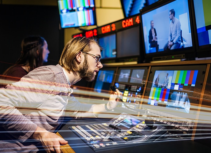 Editor in news studio control room