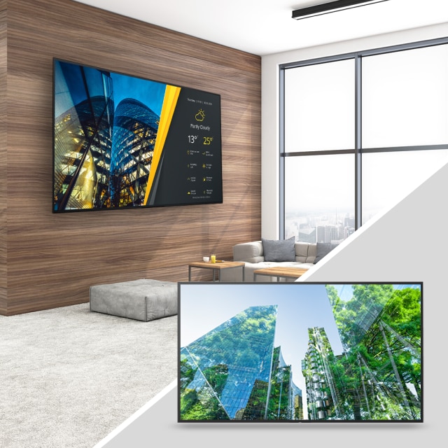 BRAVIA BZ-L Series in the office and the display image at the corner.