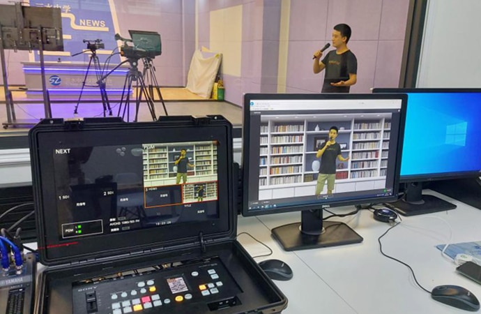 Foshan high school teacher using Sony's edge anayltics appliance to create virtual studio content