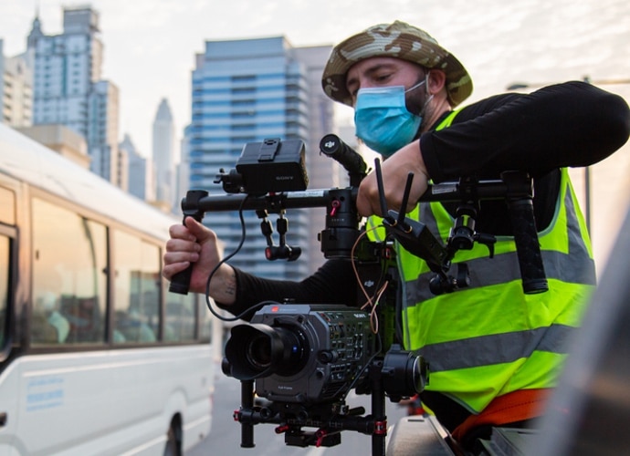 FX9 with gimbal in Dubai shoot.