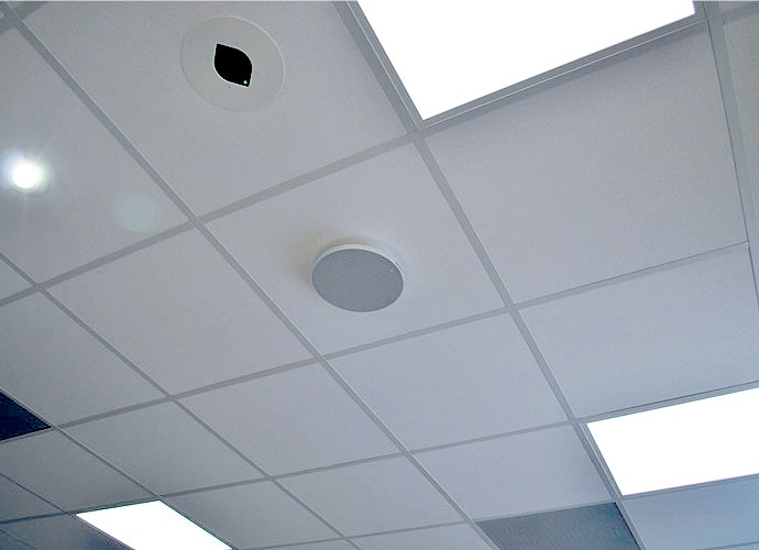 MAS-A100 Beamforming Microphone, mounted to the ceiling at the university.