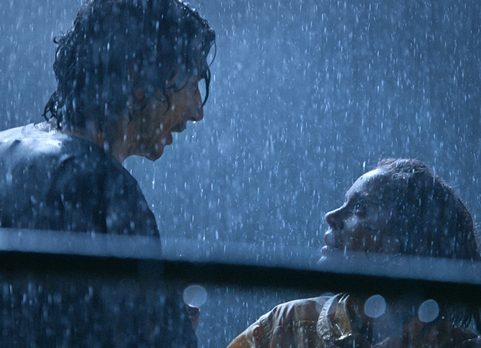 Annette storm scene with Adam Driver and Marion Cotillard