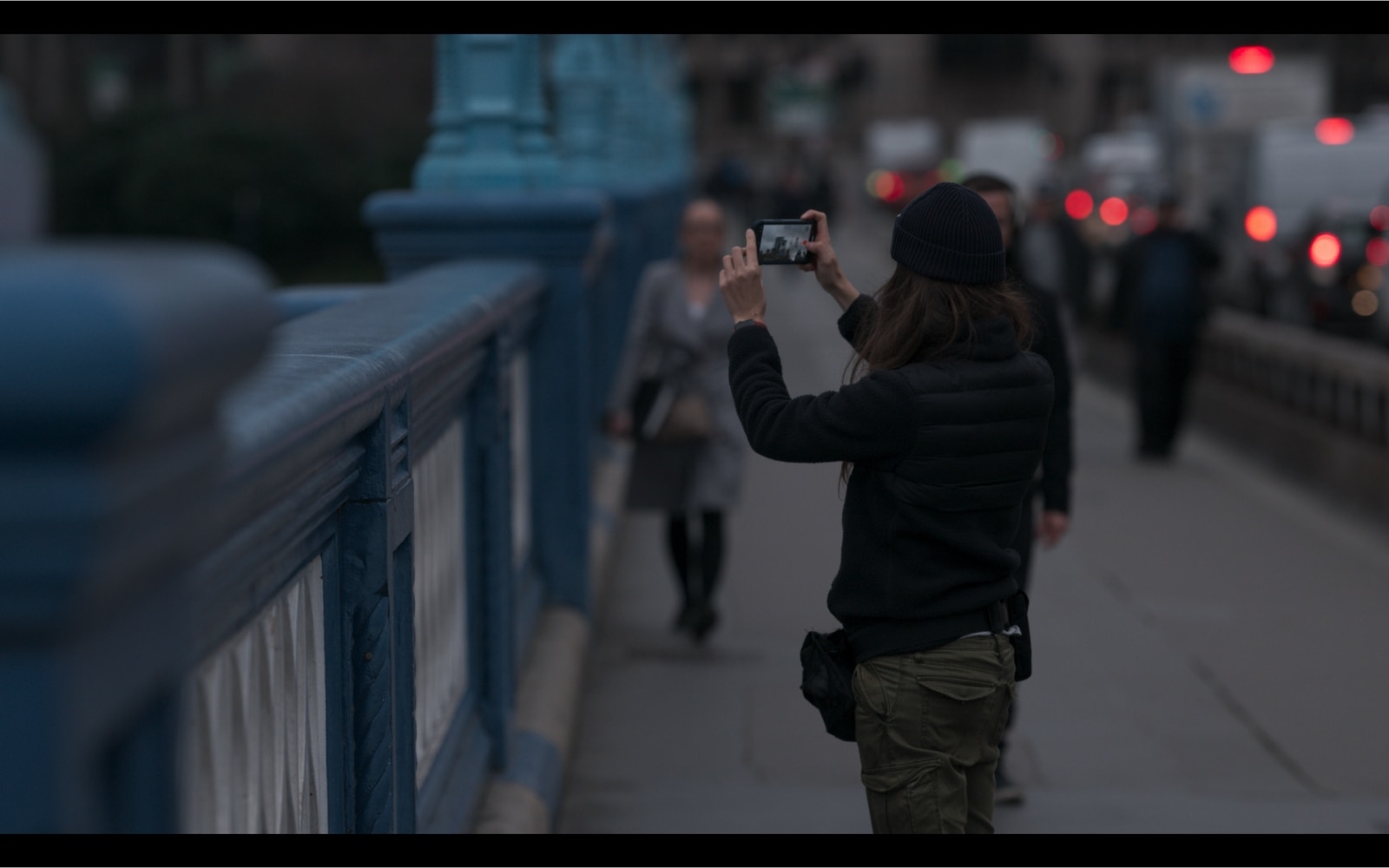 Bridge scene shot with VENICE 2 illustrating depth-of-field