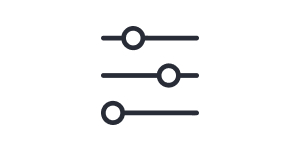 Three lines with circles on each line icon.