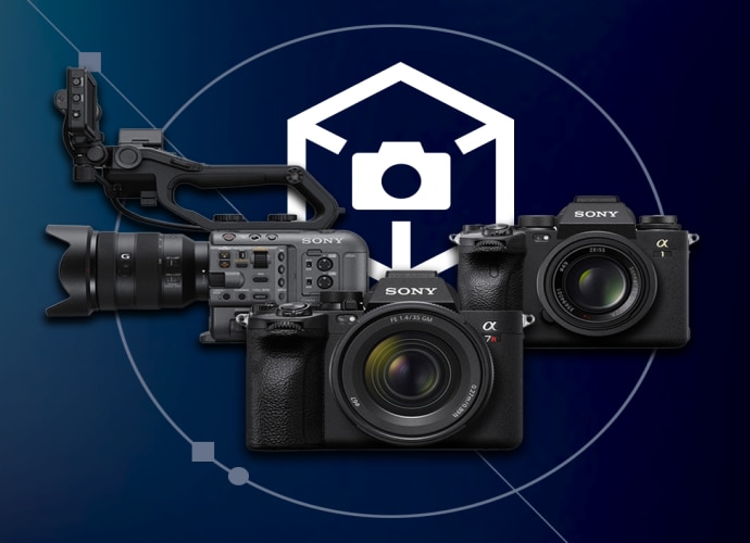 Three Sony cameras with SDK logo in the back