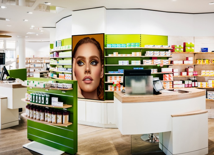 Health store with professional displays