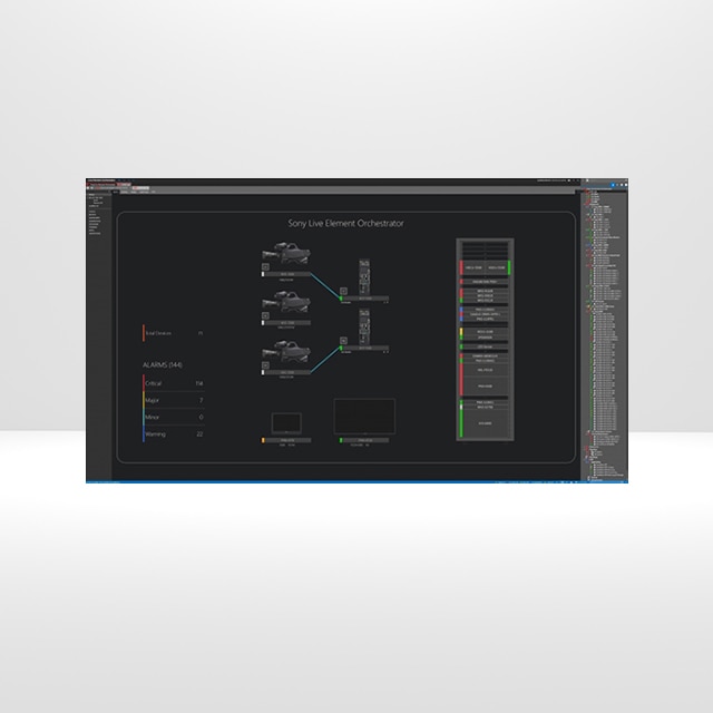 Live element orchestrator on a grey background