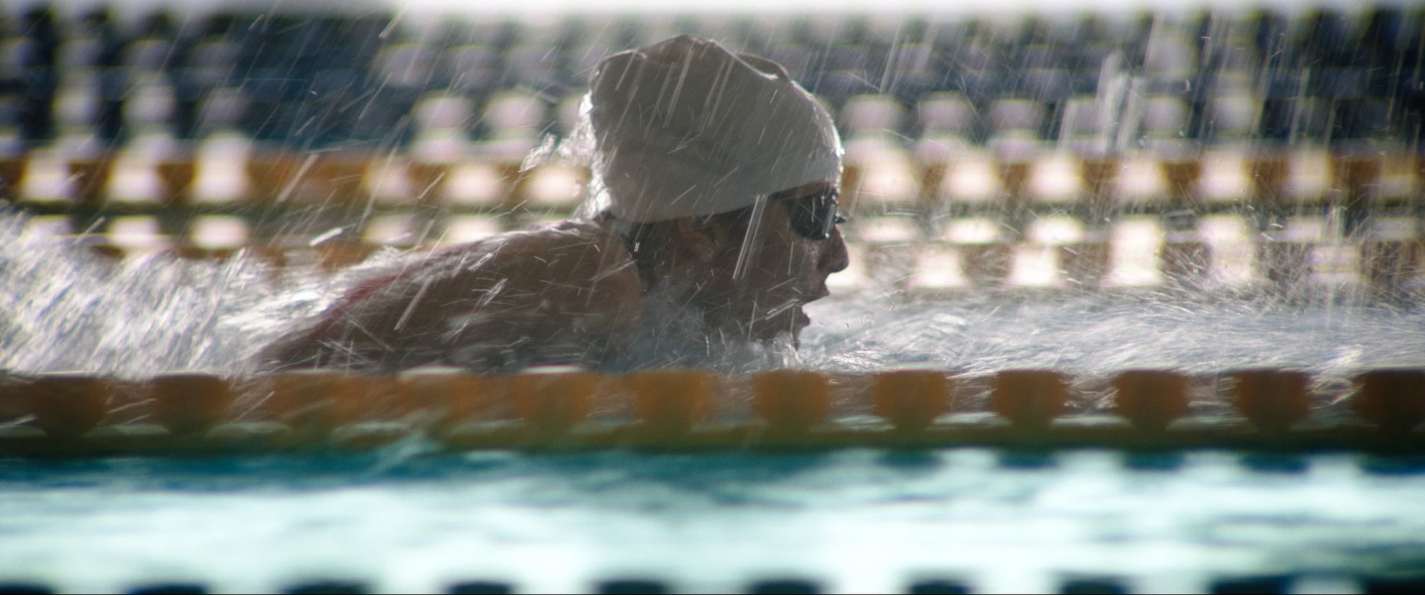 Close-up of swimmer racing