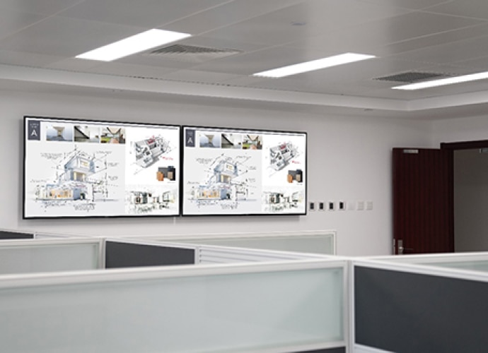 Bravia displays in open plan office