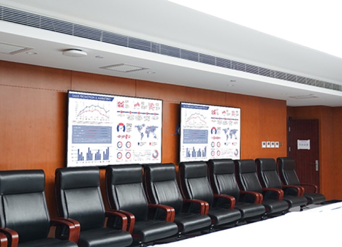 Bravia display screens in large meeting room