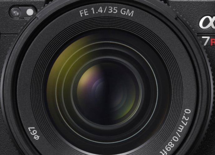 A close-up image of Sony lense.