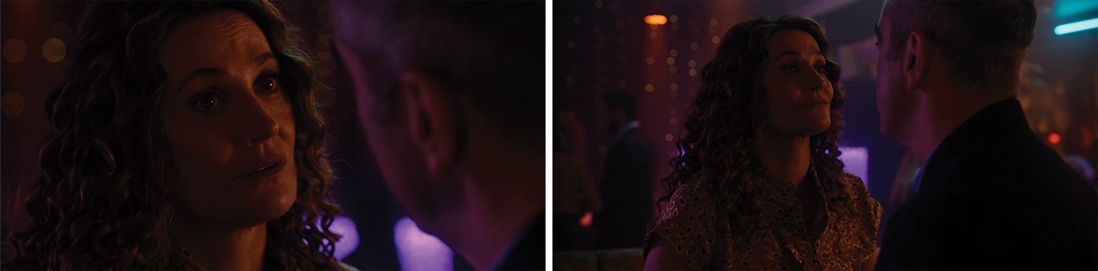 Two shots of a close-up scene between two characters in Netflix’s Stay Close