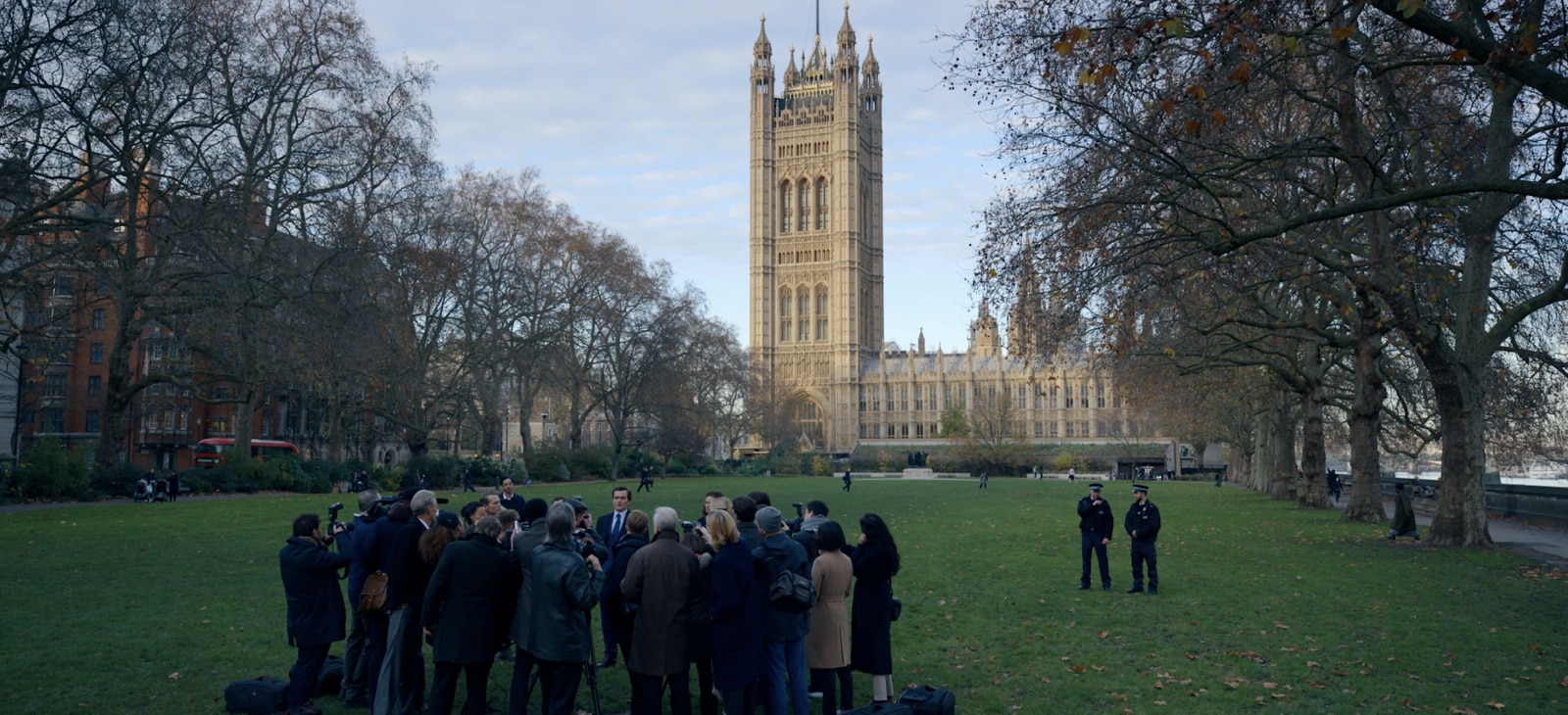 Press briefing outside Houses of Parliament