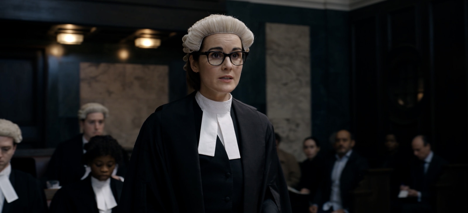 Michelle Dockery as Barrister Kate Woodcroft in Anatomy of a Scandal