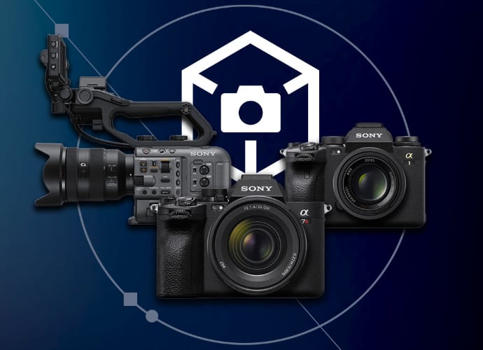 Three Sony cameras with SDK logo in the back