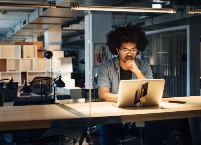 Man on Laptop in an office