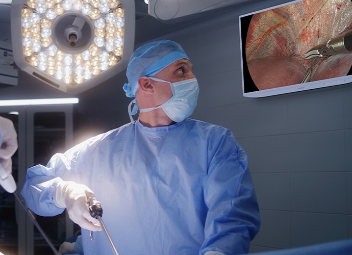 Surgeons are doing endoscopy and using Sony’s surgical monitor