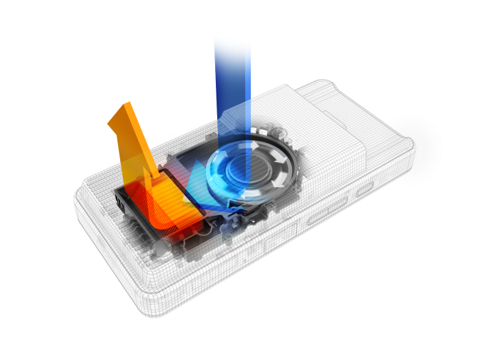 PDT illustration showing cooling fan and duct structure