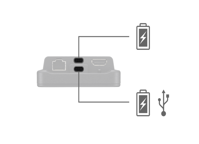 PDT-FP1 illustration showing USB-C power options