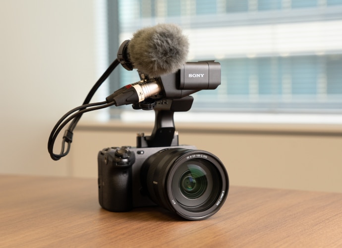 SONY FR3 camera with a microphone