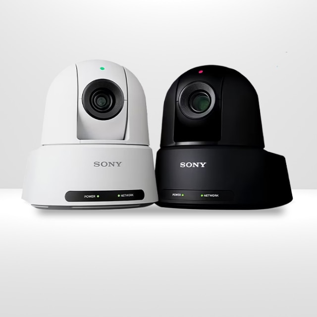 Sony's SRG-A40, SRG-A12 PTZ cameras on gray