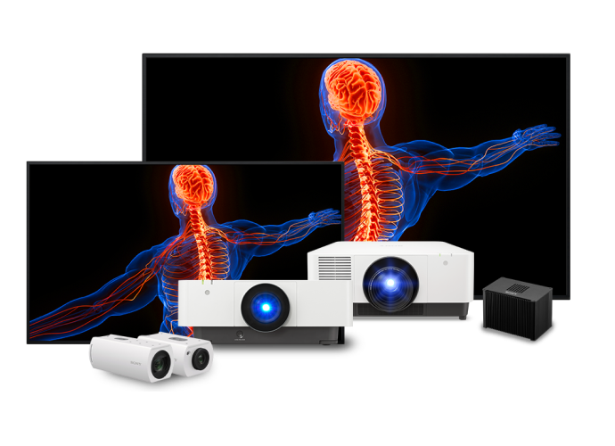 Different sizes BRAVIA Displays, laser projectors and PTZ cameras