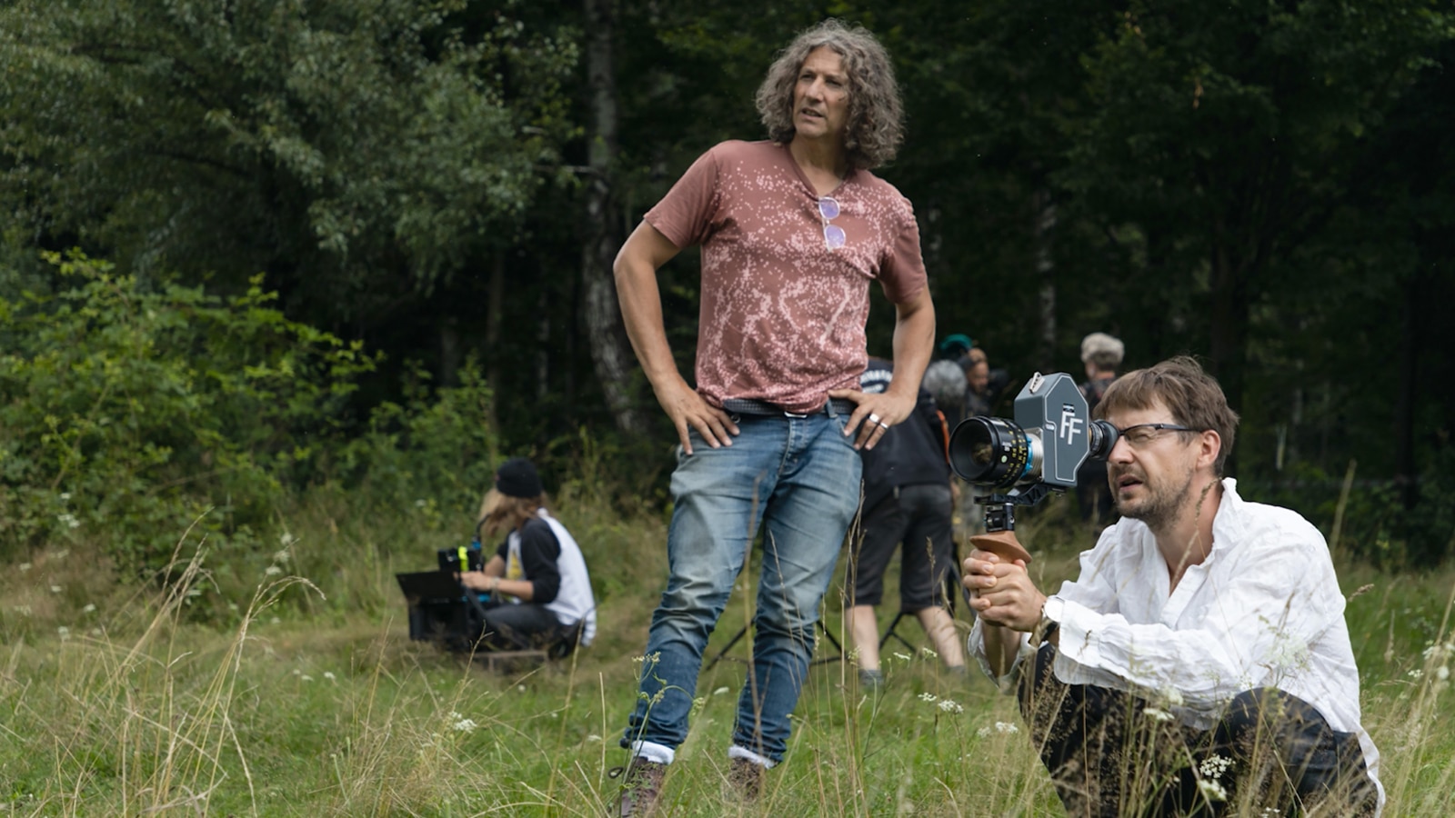 Director Jonathan Glazer (left) with Director of Photography Łukasz Żal.