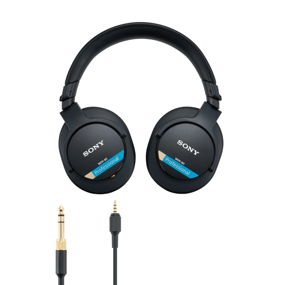 Sony headphones with stereo jacks in two sizes.