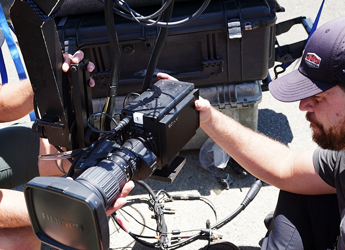 A man handling HDC-P50A.