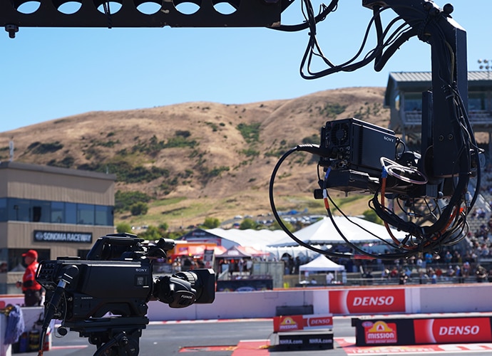 Sony cameras used to shoot car races.