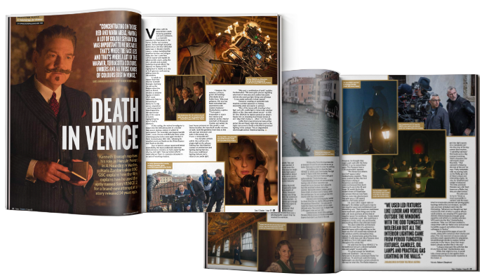 Creators magazine showing "A Haunting In Venice" content