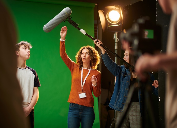 An image of the students creating a film