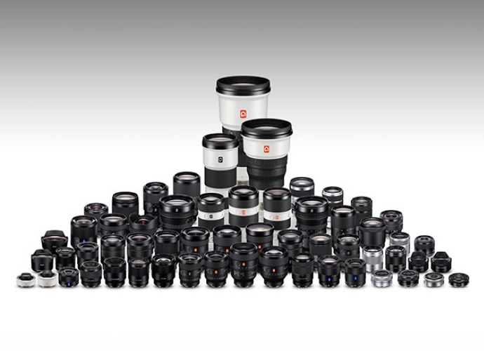 An image of Sony’s lens line up