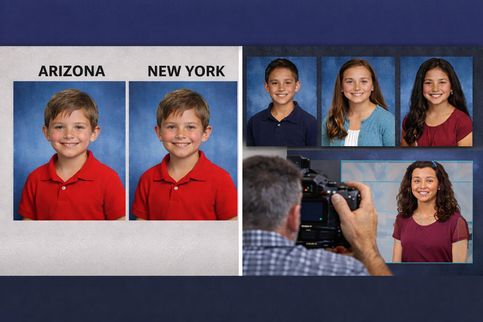 School portrait and group comparisons to show consistency across more than one location.